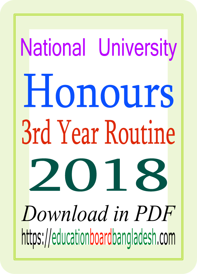 honours 3rd year routine 2018