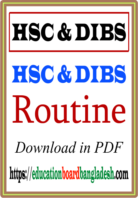 HSC Exam Routine 2019 (New) PDF Download