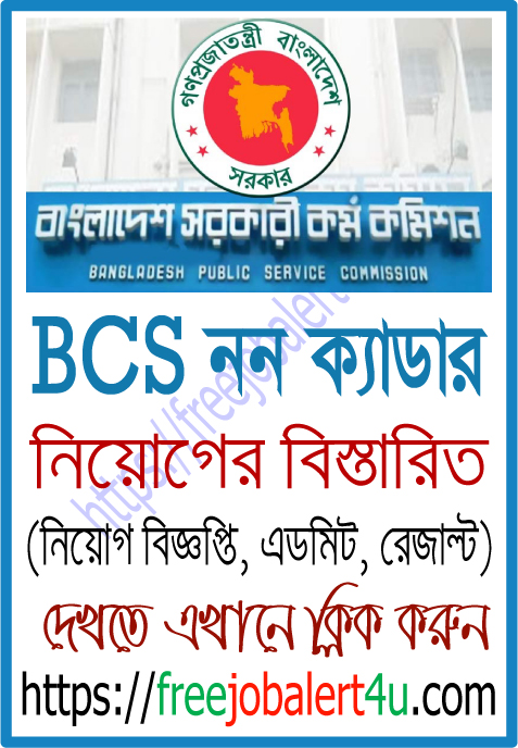 Bangladesh Public Service Commission (BPSC) Non Cadre Job Circular 2019