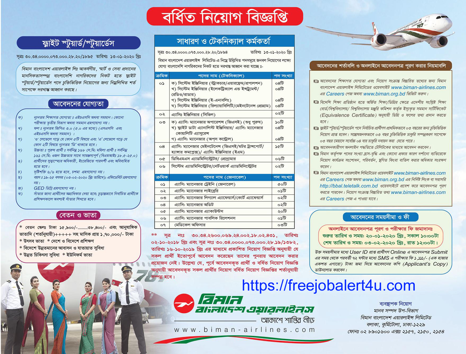 Biman Bangladesh Airlines (BBAL) Job Circular 2020